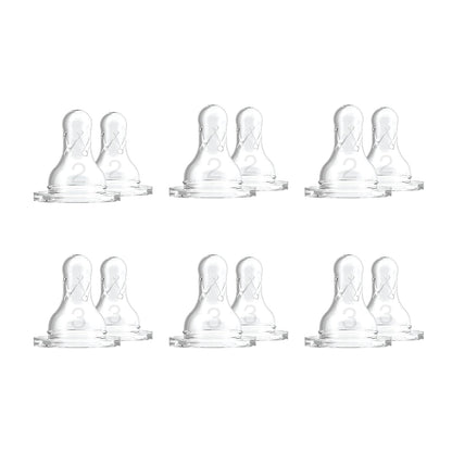 Dr. Brown’S Natural Flow Level 1 Narrow Baby Bottle Silicone Nipple, Slow Flow, 0M+, 100% Silicone Bottle Nipple, 6 Count (Pack of 1)