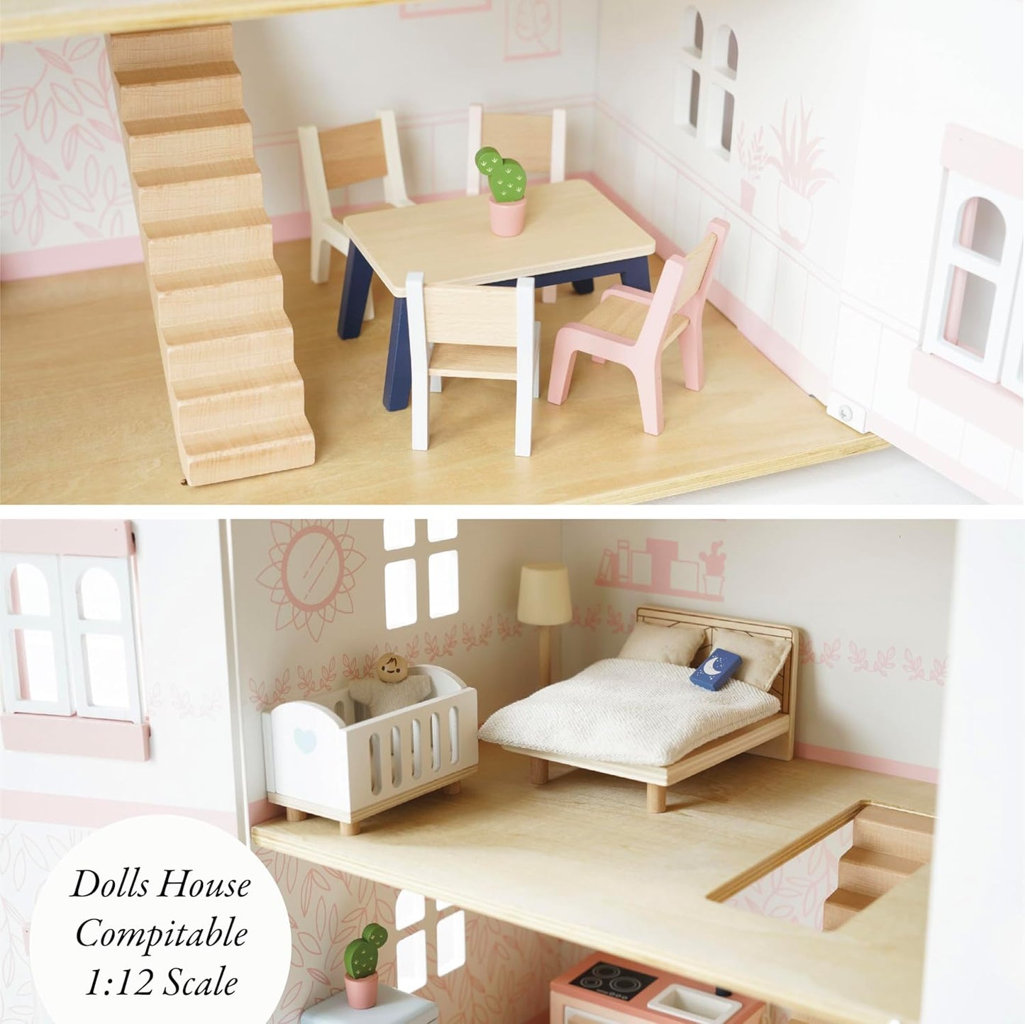 Le Toy Van - Wooden Dolls House Full Starter Furniture & Accessories Play Set for Dolls Houses | Girls or Boys Dolls House Furniture Sets - Suitable for Ages 3+