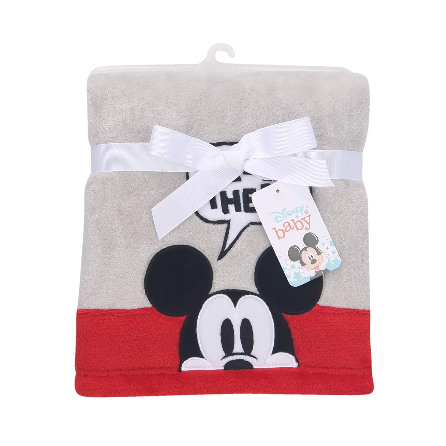 Lambs & Ivy Disney Baby Magical Mickey Mouse Baby Blanket - Gray/Red