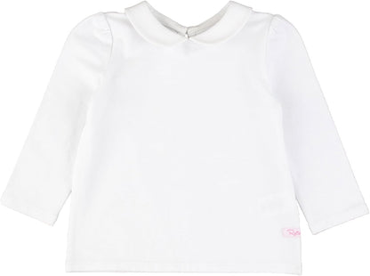 Rufflebutts Toddler/Girls Peter Pan Collar Long Sleeve Top Shirt