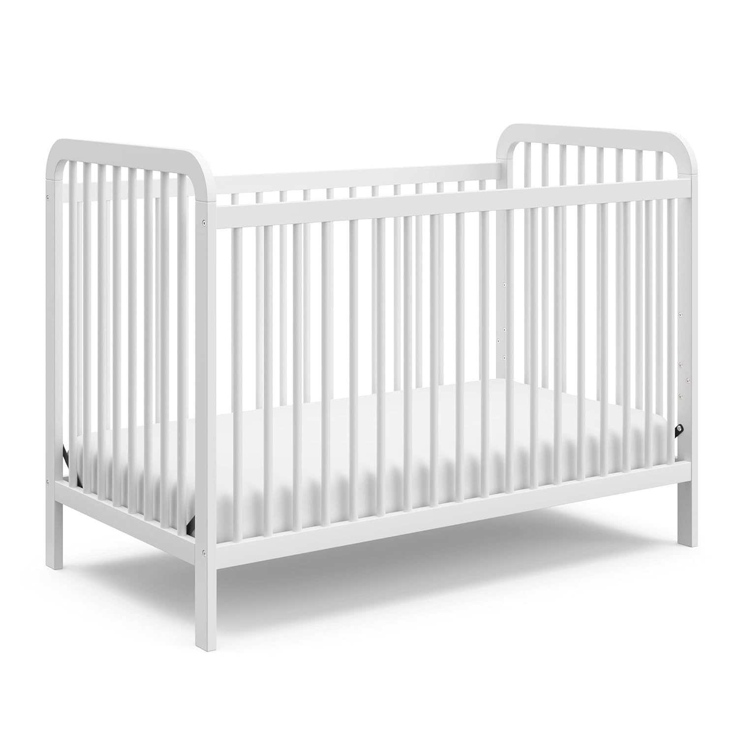 Storkcraft Pasadena 3-In-1 Convertible Crib (White with Driftwood) – GREENGUARD Gold Certified, Converts to Daybed and Toddler Bed, Fits Standard Full-Size Crib Mattress, Adjustable Mattress Height