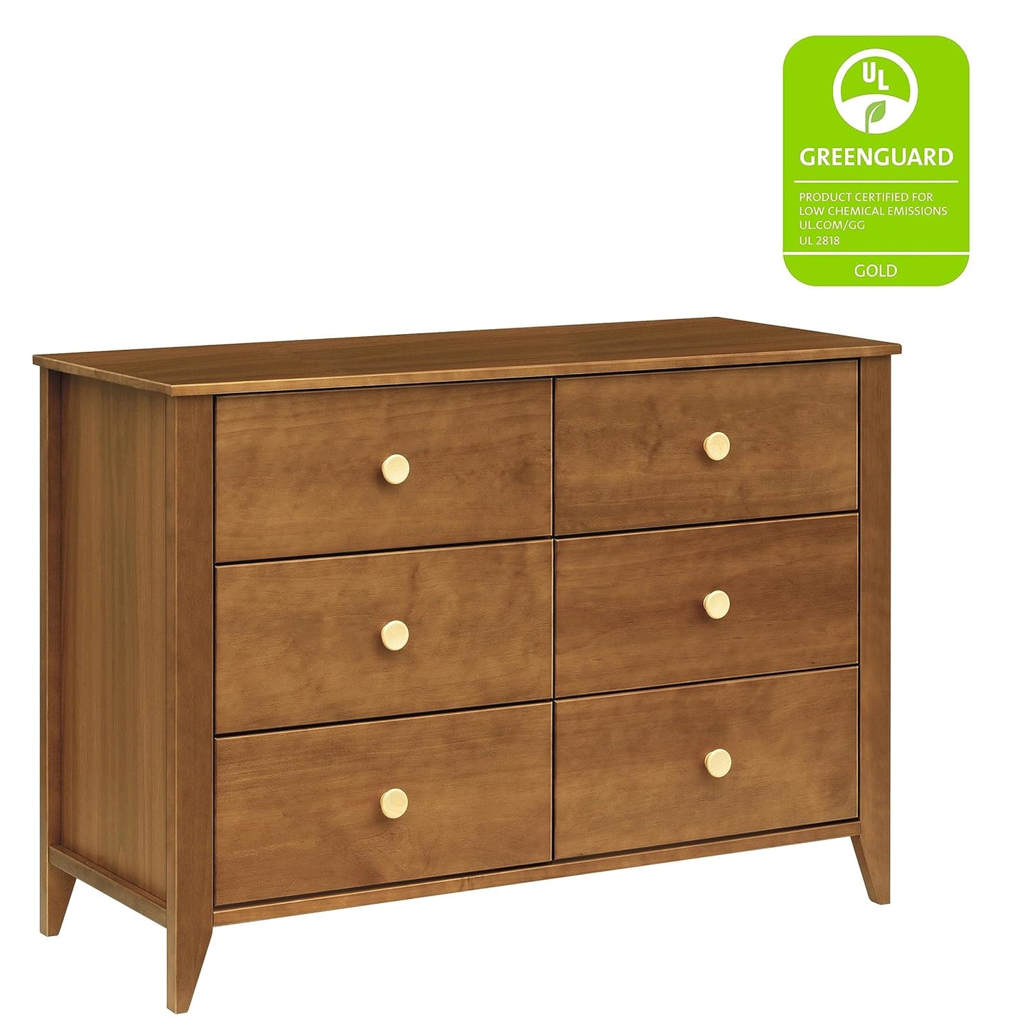 Babyletto Sprout 3-Drawer Changer Dresser with Removable Changing Tray in Chestnut and Natural, Greenguard Gold Certified