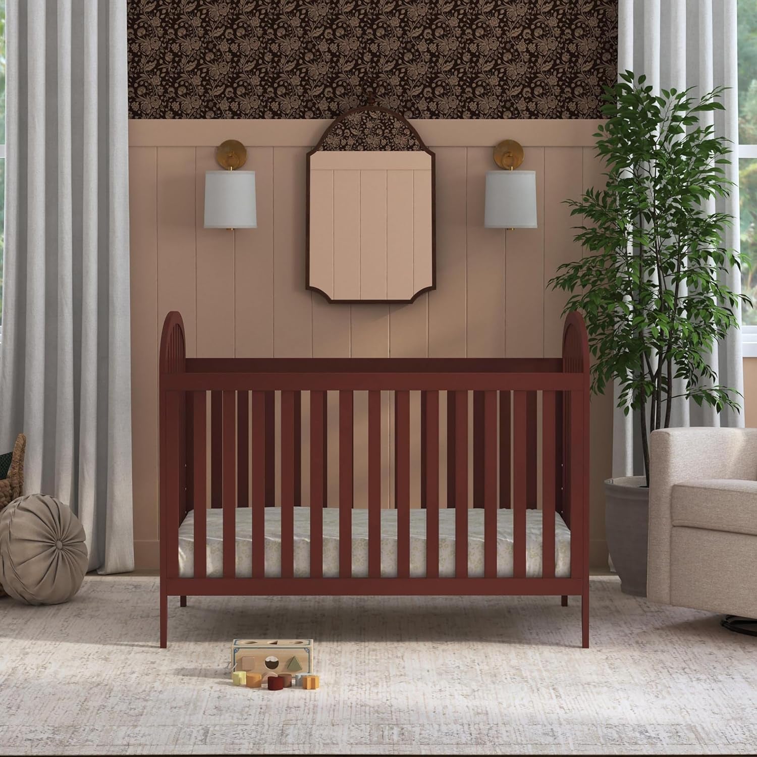 Davinci, Beau 3-In-1 Convertible Crib in Crimson, Gold Certified