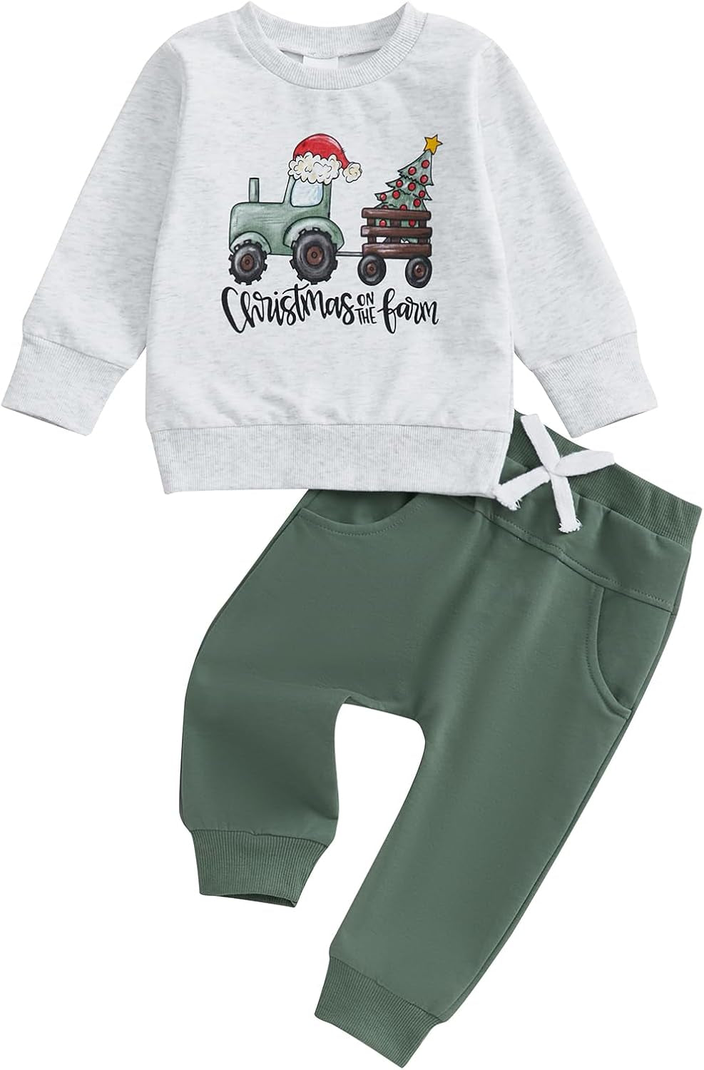 Toddler Baby Boy Clothes Crewneck Sweatshirt Long Sleeve Letter Print Shirt with Pants Cute Fall Winter Outfits