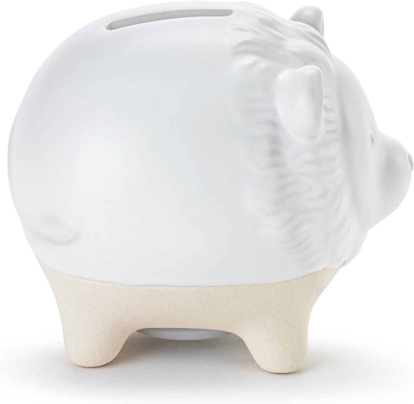 DEMDACO 5004820137 Saver Hear Me Roar Classic White and Tan 4 X 3.5 Inch Stoneware Piggy Savings Money Coin Bank Lion