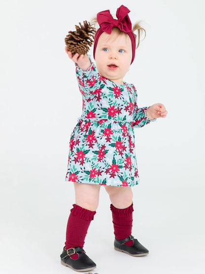 Rufflebutts Baby & Toddler Girls Knit Long Sleeve Skirted Romper with Snaps