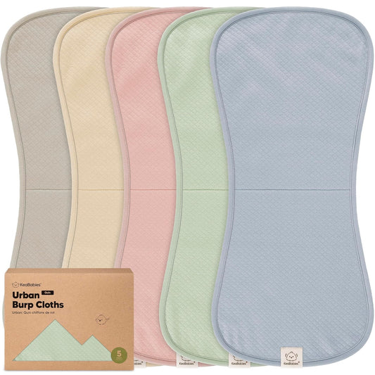 Keababies 5-Pack Organic Burp Cloths Baby Girl, Boy - Extra Large, Absorbent Baby Burp Cloths, Soft Burping Cloths for Babies, Newborn Burp Clothes, Cotton Burp Rags, Neutral Thick Burp Cloth (Dawn)