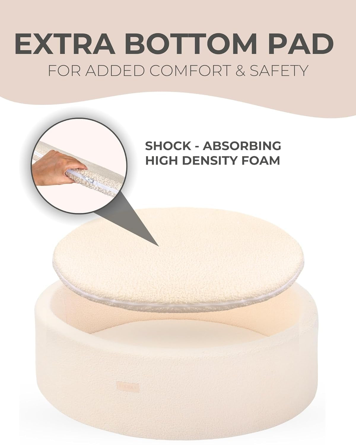 Comfortable Bath Kneeler and Elbow Rest Pad (Dark Grey) and Beige Sherpa Foam Ball Pit