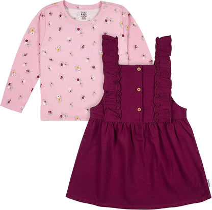 Gerber Baby & Toddler Girls' 2-Piece Overall Dress Set