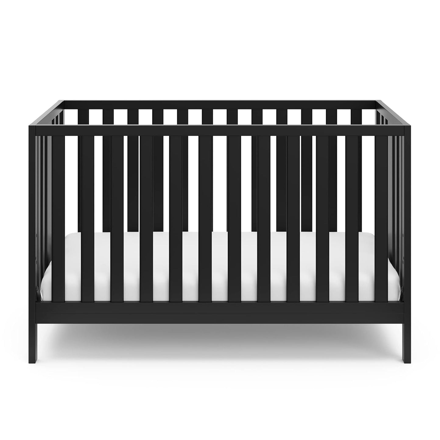 Storkcraft Pacific 5-In-1 Convertible Crib - (Black) – Converts from Baby Crib to Toddler Bed, Daybed and Full-Size Bed, Fits Standard Full-Size Crib Mattress, Adjustable Mattress Support Base