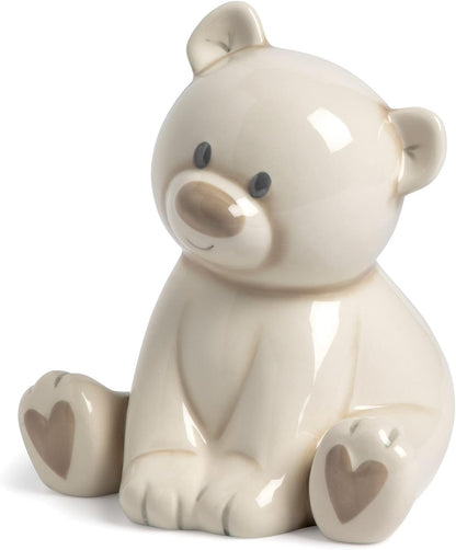 DEMDACO Teddy Bear Tan and Brown 7 X 5.5 Inch Ceramic Stoneware Piggy Money Bank