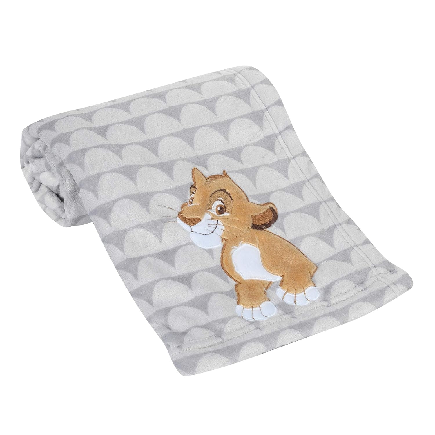 Lambs & Ivy Disney Baby the Lion King Gray Fleece Appliqued Baby Blanket