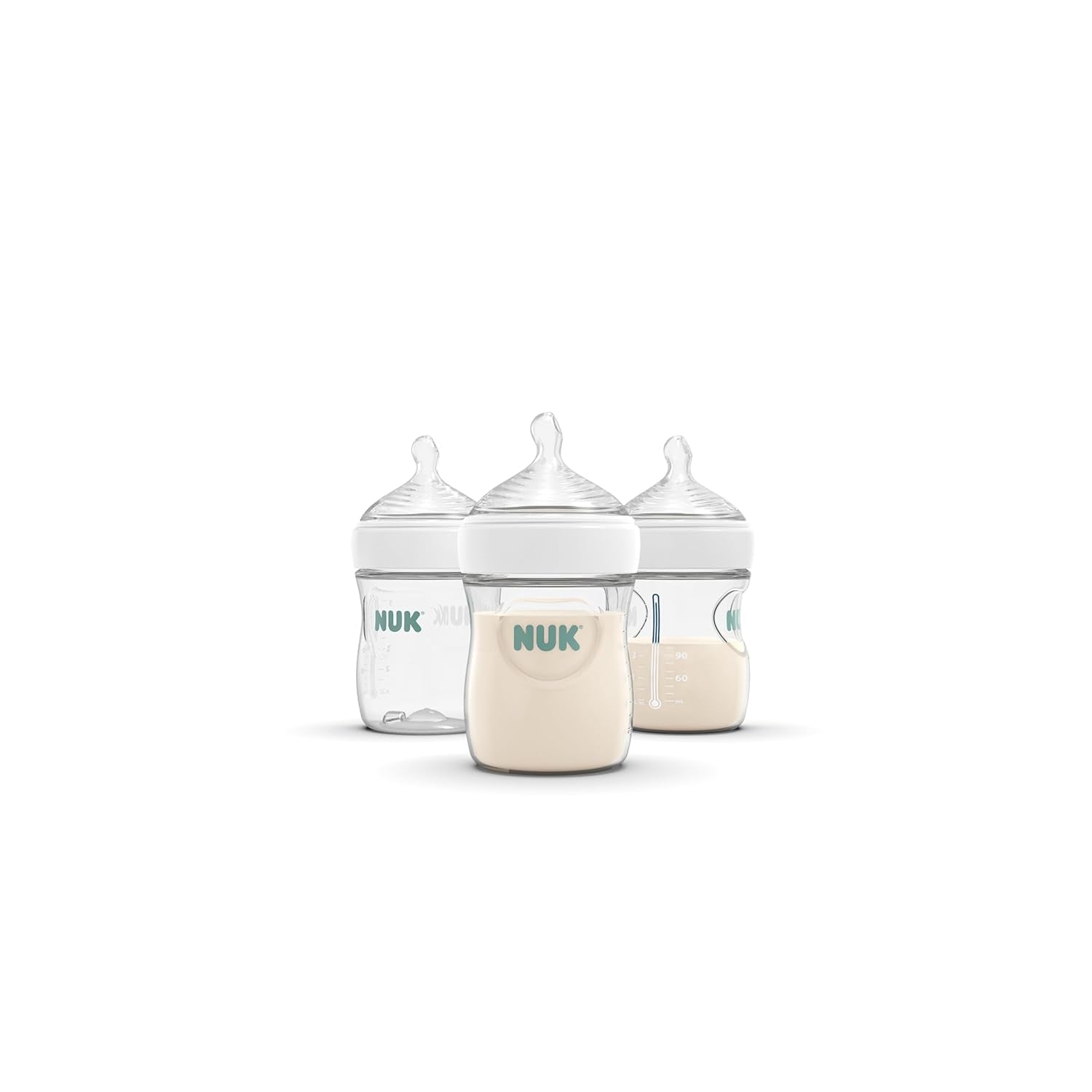 NUK Simply Natural Baby Bottle Nipples - Medium Flow, Silicone, Extra Soft, Anti-Colic Air System, Bpa-Free, Pack of 2