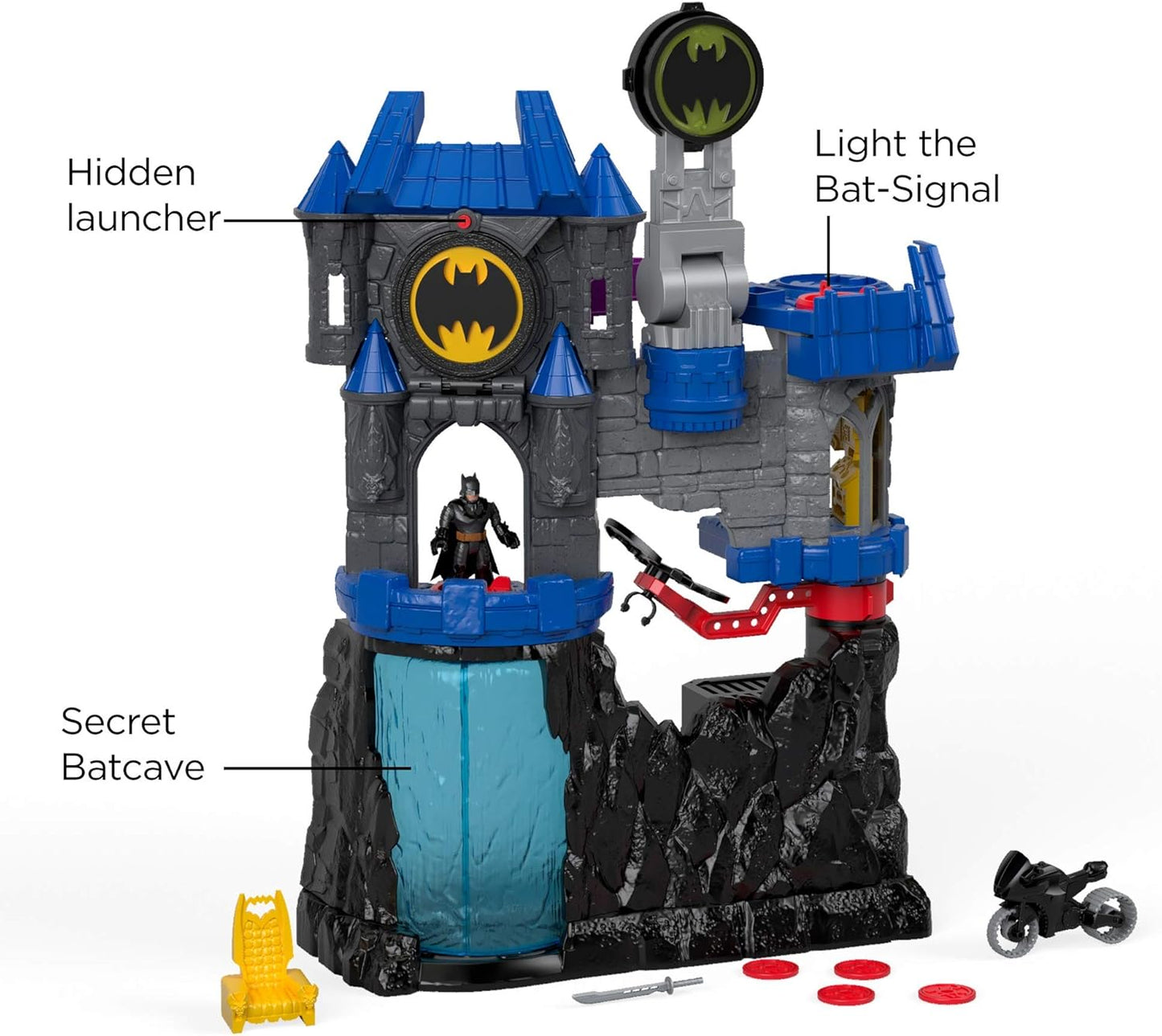 Fisher-Price Imaginext DC Super Friends Batman Toy, Wayne Manor Batcave Playset with Figure & Batcyle for Pretend Play Kids Ages 3+ Years (Amazon Exclusive)