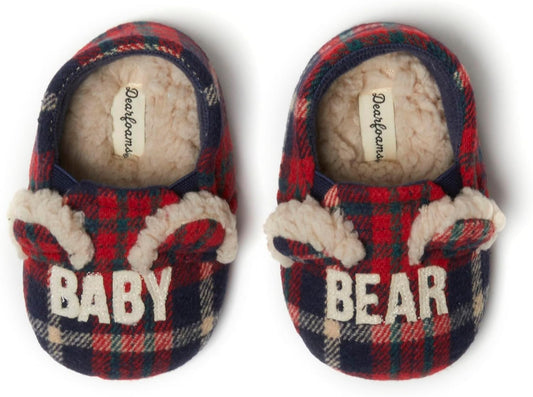 Dearfoams Unisex-Baby Gifts for Kids Matching Christmas Holiday Lil Bear Slipper