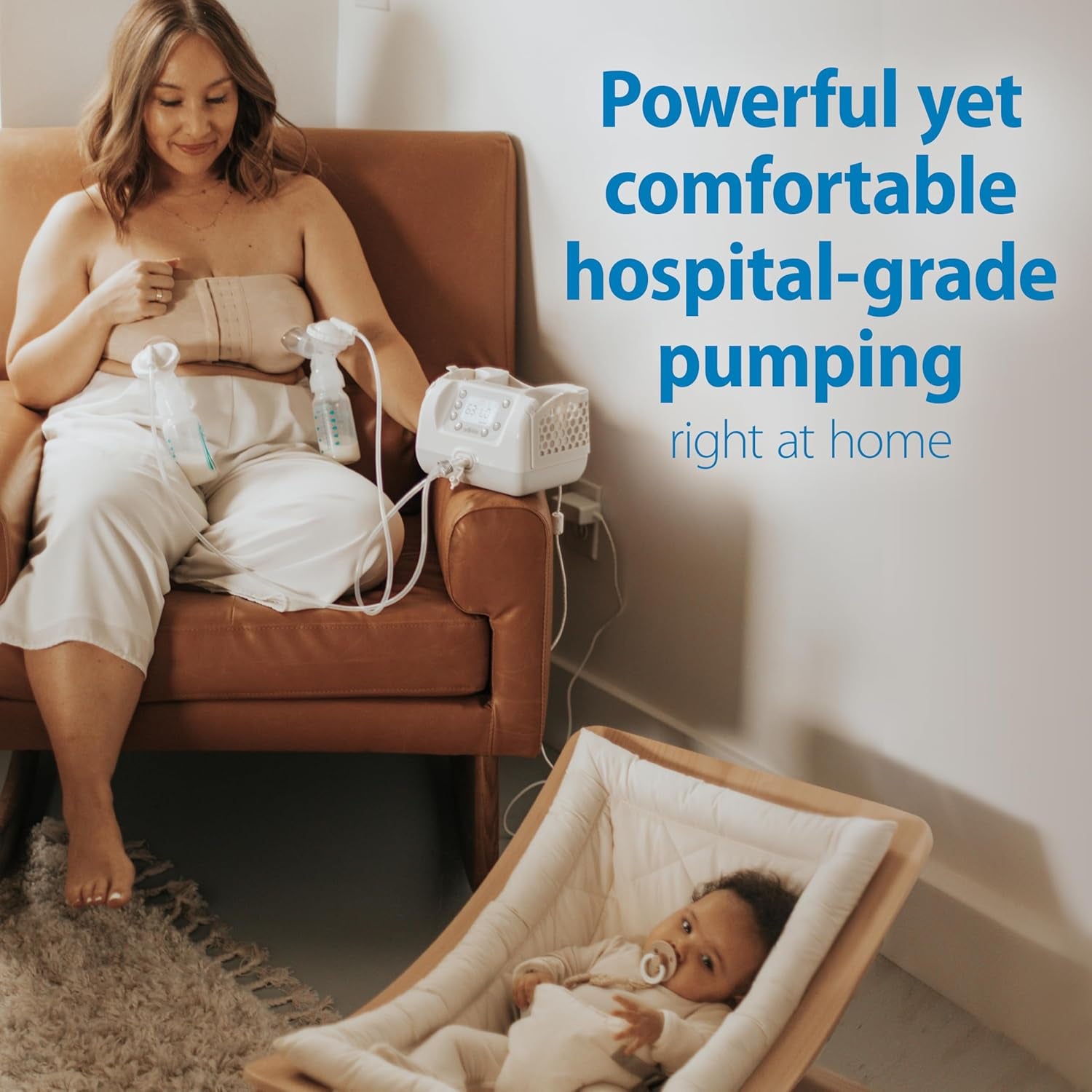 Dr. Brown'S Customflow Double Electric Quiet Breast Pump with Softshape Silicone Shields