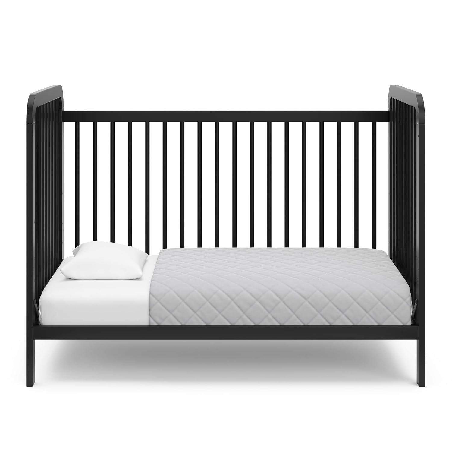 Storkcraft Pasadena 3-In-1 Convertible Crib (Black) – GREENGUARD Gold Certified, Converts to Daybed and Toddler Bed, Fits Standard Full-Size Crib Mattress, Adjustable Mattress Height