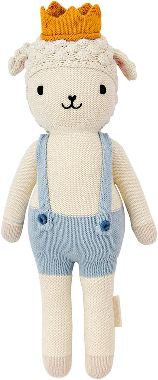 Cuddle + Kind Sebastian the Lamb Little 13" Hand-Knit Doll – 1 Doll = 10 Meals, Fair Trade, Heirloom Quality, Handcrafted in Peru, 100% Cotton Yarn