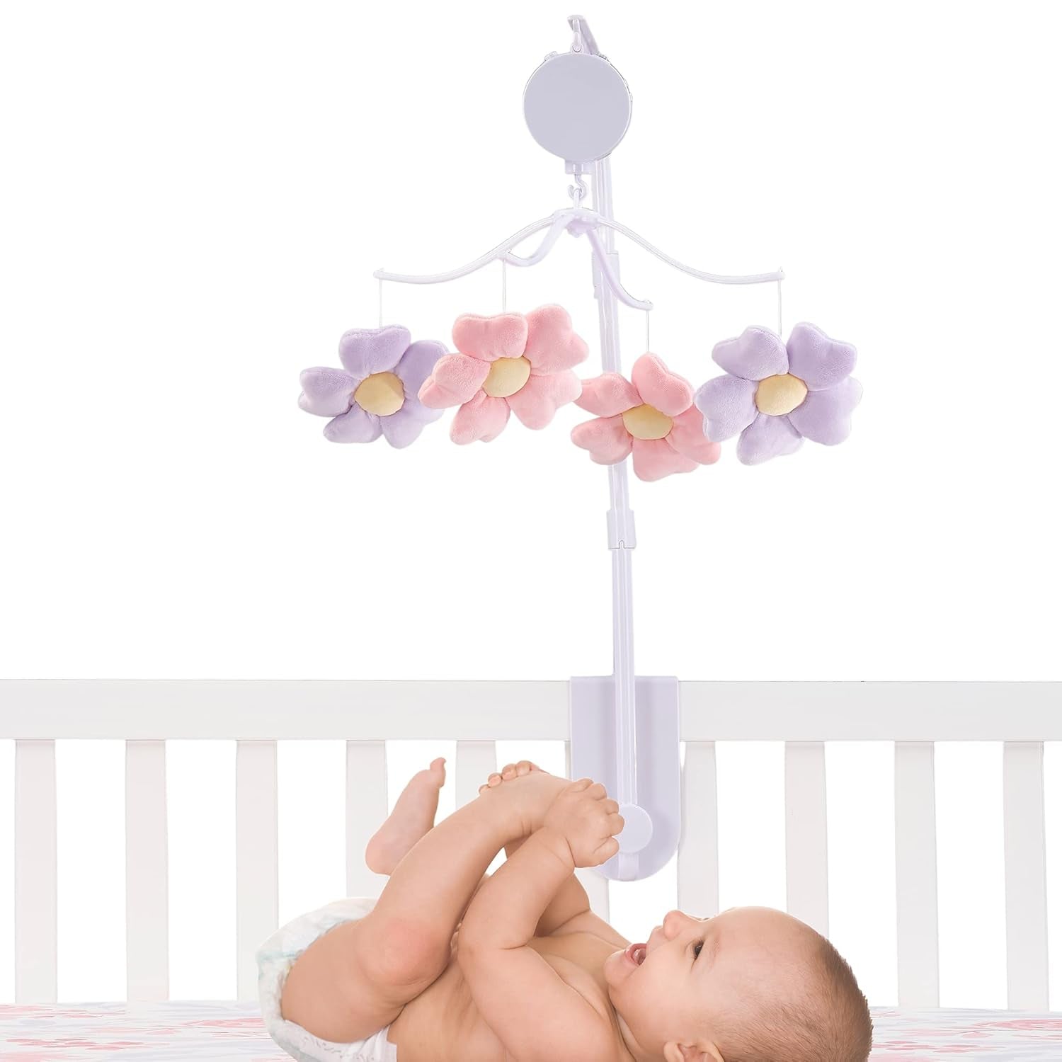 Bedtime Originals Lavender Floral Musical Baby Crib Mobile Soother Toy