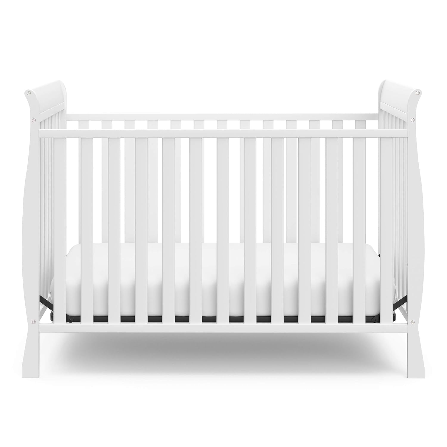 Storkcraft Maxwell Convertible Crib (White) – GREENGUARD Gold Certified, Converts to Toddler Bed and Daybed, Fits Standard Full-Size Crib Mattress, Classic Crib with Traditional Sleigh Design