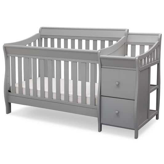 Delta Children Bentley S 4In-1 Convertible Crib and Changer - Greenguard Gold Certified, Grey