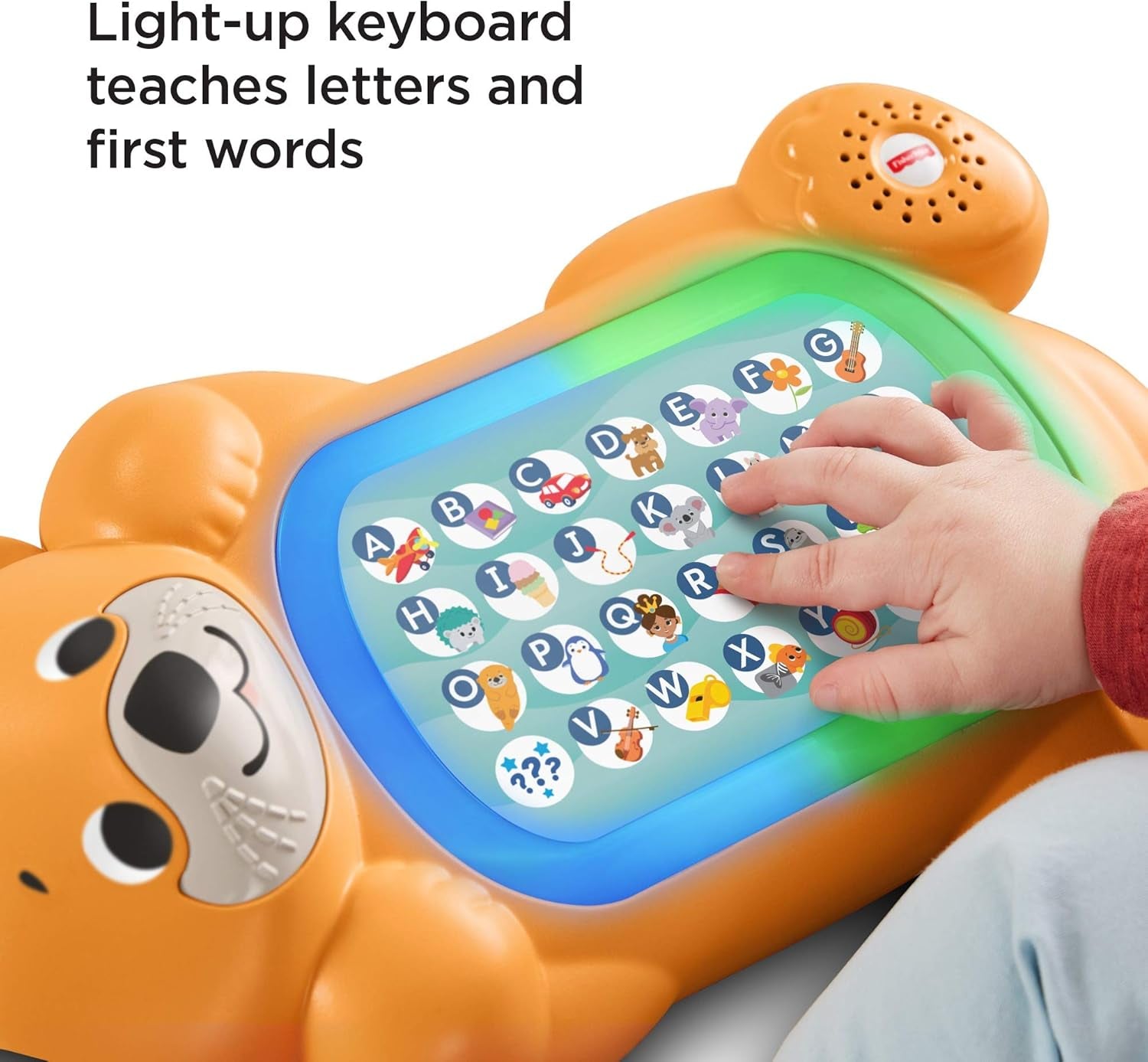 Fisher-Price Baby Learning Toy Linkimals a to Z Otter with Music & Lights for Infants Ages 9+ Months, Compatible Only with Linkimals Items