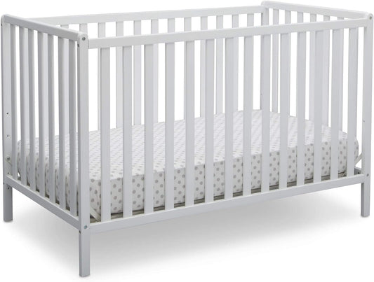 Delta Children Heartland 4-In-1 Convertible Crib - Greenguard Gold Certified, Bianca White