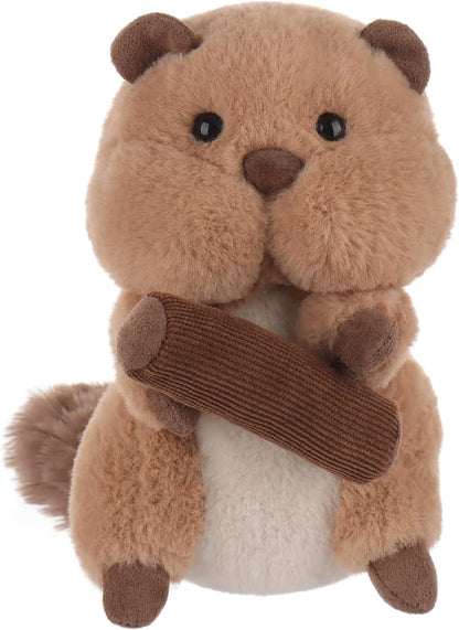 Apricot Lamb Bashful Beaver Plush Stuffed Animals for Kids, Soft Cute Plush Toys for Baby Girl and Boy, Fluffy Bashful Beaver Brown 6.3 Inches