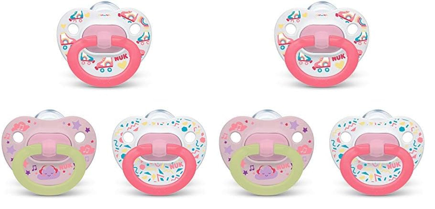 NUK Comfy Orthodontic Pacifiers, Timeless Collection, 0-6 Months, 5 Count