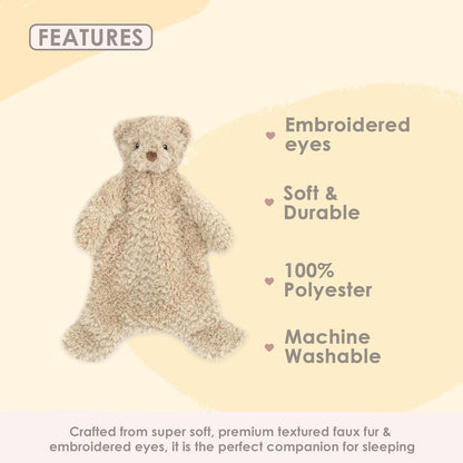 MON AMI Marshmallow Bear Plush Lovey for Babies – 15”, Security Blanket for Newborns, Baby Snuggle Toy, Great