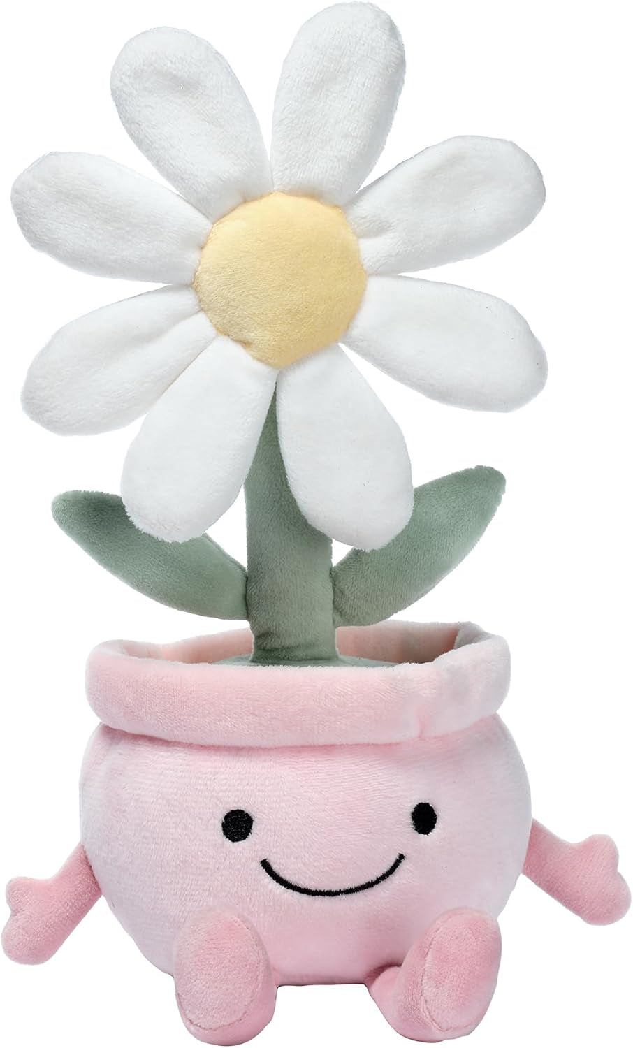 Lambs & Ivy Daisy Dreams Poseable Flower Pot Plush Stuffed Animal Toy - 11 Inch