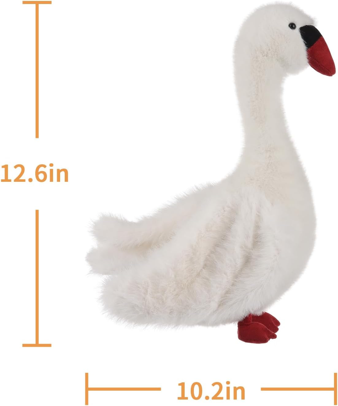 Apricot Lamb White Swan Plush Stuffed Animals for Kids, Soft Cute Plush Toys for Baby Girl and Boy, Fluffy White Swan White 11.8 Inches