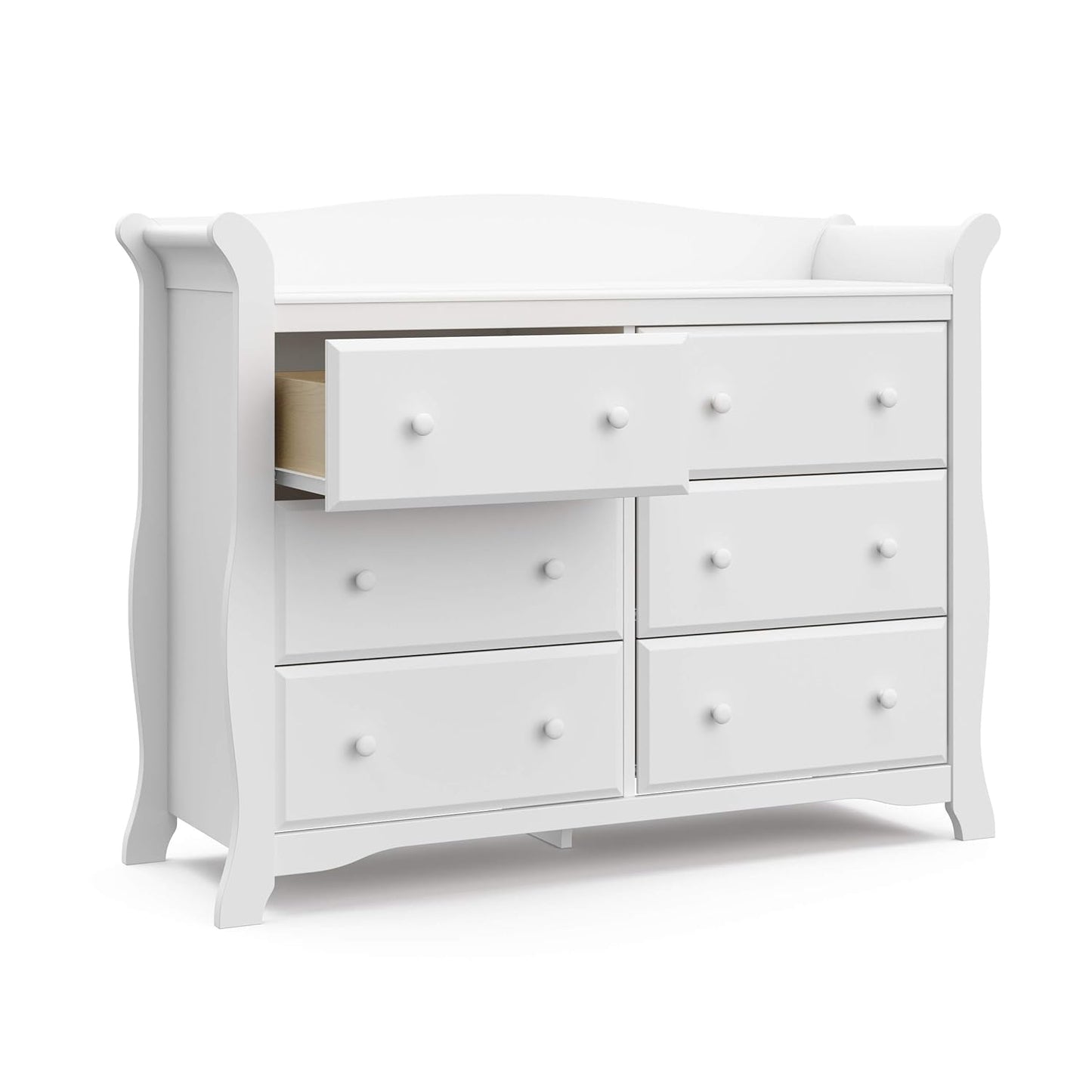 Storkcraft Avalon 6 Drawer Double Dresser (White) – Dresser for Kids Bedroom, Nursery Dresser Organizer, Chest of Drawers for Bedroom with 6 Drawers, Classic Design for Children’S Bedroom