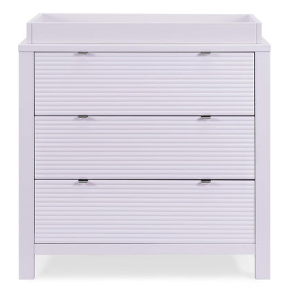 Delta Children Cassie 3 Drawer Dresser with Changing Top and Interlocking Drawers, Lilac