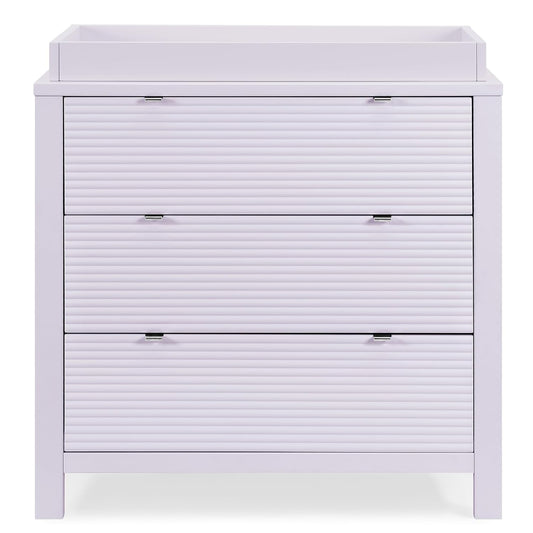 Delta Children Cassie 3 Drawer Dresser with Changing Top and Interlocking Drawers, Lilac