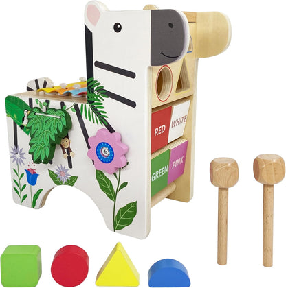 Teamson Kids Zebra Learn & Play Activity Center for Toddlers with Xylophone