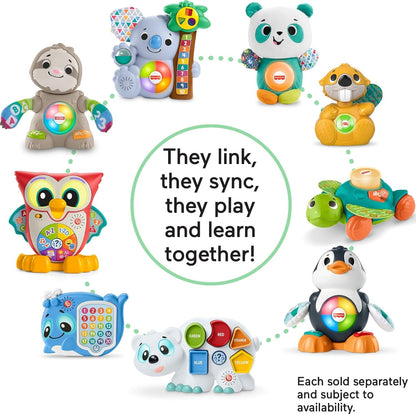 Fisher-Price Toddler Learning Toy Linkimals Puzzlin’ Shapes Polar Bear with Lights & Music for Kids Ages 18+ Months, Compatible Only with Linkimals Items