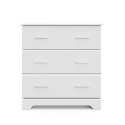 Storkcraft Brookside 3 Drawer Dresser (White) – Baby and Kids Bedroom Organizer, Nursery Chest, Storage Dresser with Drawers, Universal Design