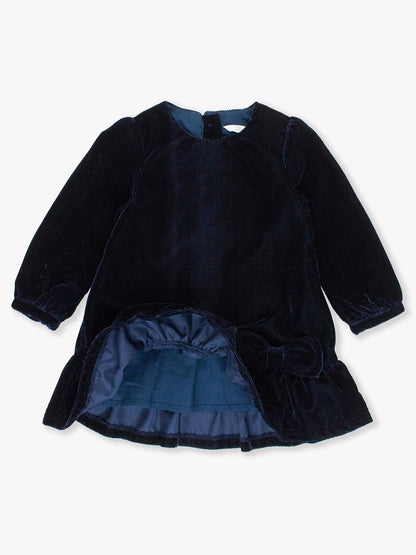 Rufflebutts Baby/Toddler Girls Velvet Long Sleeve Drop Waist Dress