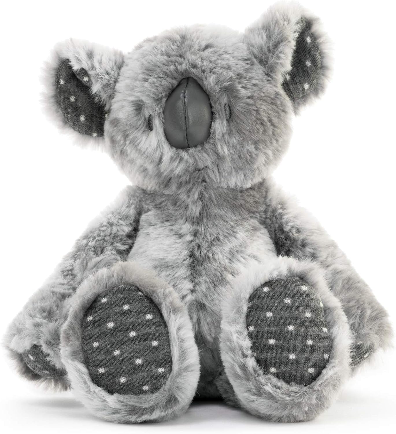 DEMDACO Polka Dot Grey Koala Plush Children'S Stuffed Animal Toy Rattle