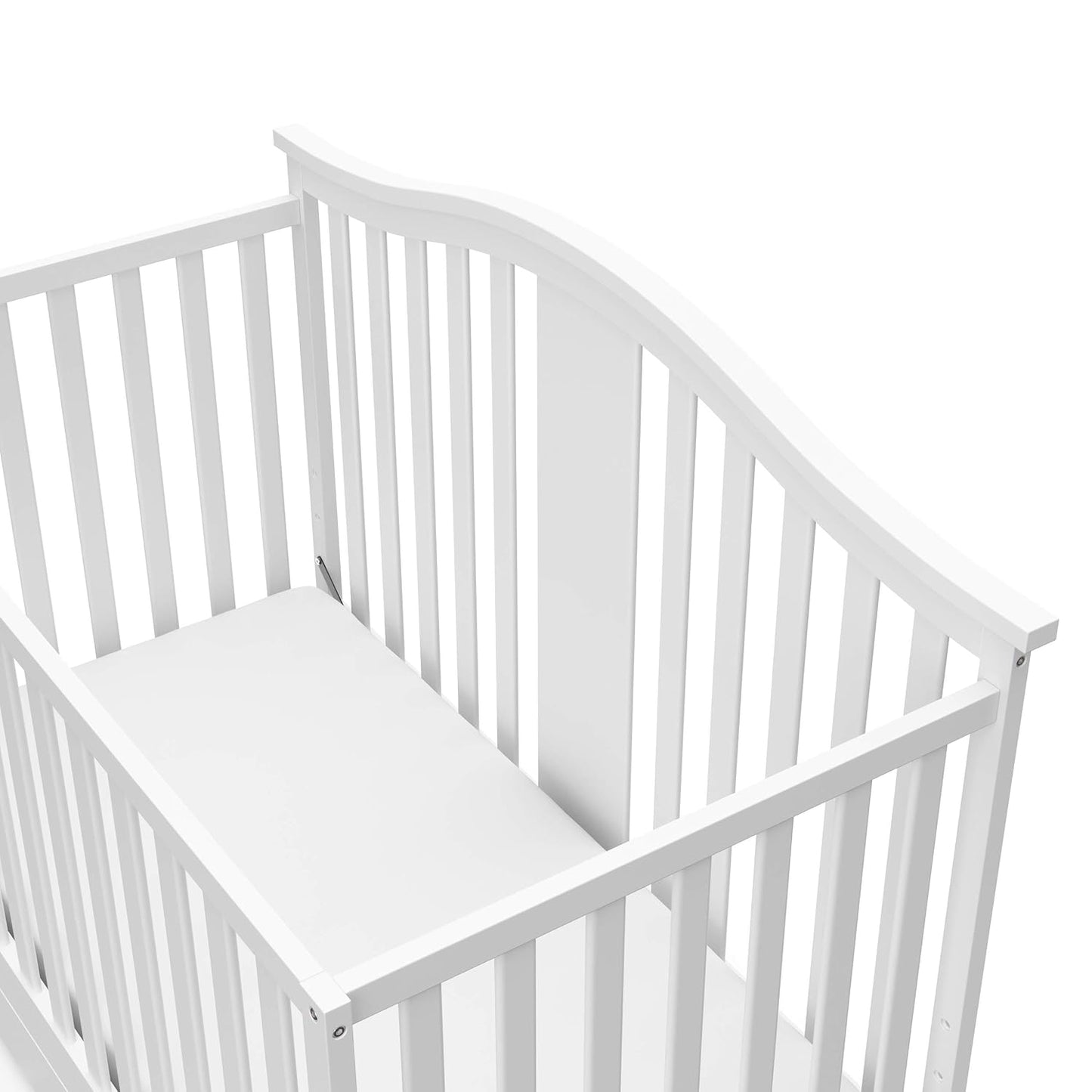 Graco Solano 4-In-1 Convertible Crib with Drawer Combo (White) – GREENGUARD Gold Certified, Includes Full-Size Nursery Storage Drawer, Converts to Toddler Bed and Full-Size Bed