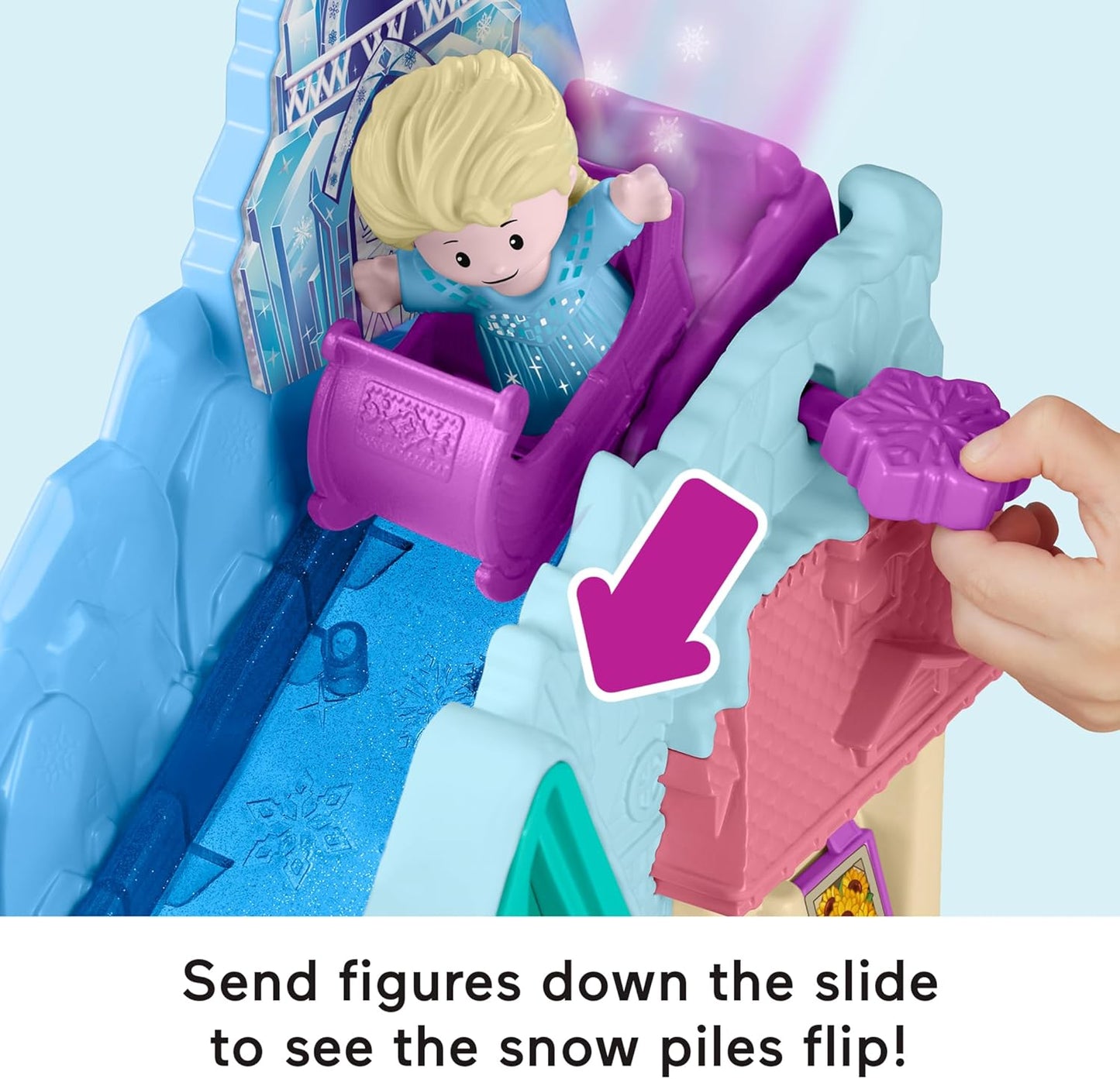 Fisher-Price Little People Toddler Toy Disney Frozen Arendelle Sledding Adventures Playset with Figures for Pretend Play Ages 18+ Months