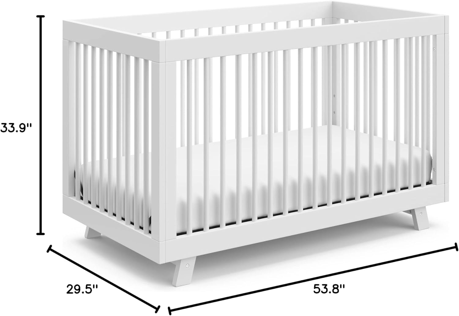 Storkcraft Beckham 3-In-1 Convertible Crib (White) - Converts to Daybed and Toddler Bed, Fits Standard Full-Size Crib Mattress, Adjustable Mattress Height