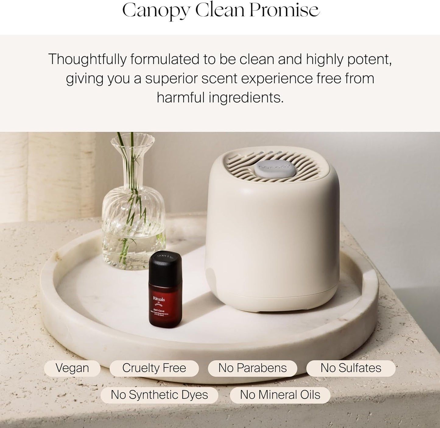 Canopy Bedside Diffuser, Blue Diffuser, Waterless Technology, Diffuses up to 400 Sq Ft - 3 Fan Speeds - Includes Diffuser, Diffusion Well, Unwind Aroma, Power Cord & Adapter