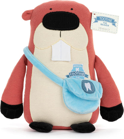 DEMDACO Toothie the Beaver 10.5 X 8.5 Inch Brown, Soft Polyester, Tooth Fairy Helper, Holder, Stuffed Plush Animal