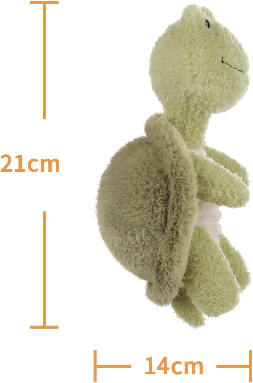 Apricot Lamb Witty Turtle Bob Plush Stuffed Animals for Kids, Soft Cute Plush Toys for Baby Girl and Boy, Fluffy Witty Turtle Green 8.3 Inches