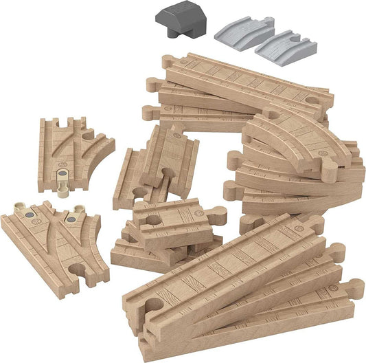 Thomas & Friends Wooden Railway Toy Track Set, Expansion Clackety Track Pack, 22 Wood Pieces for Preschool Kids Ages 3+ Years​ (Amazon Exclusive)