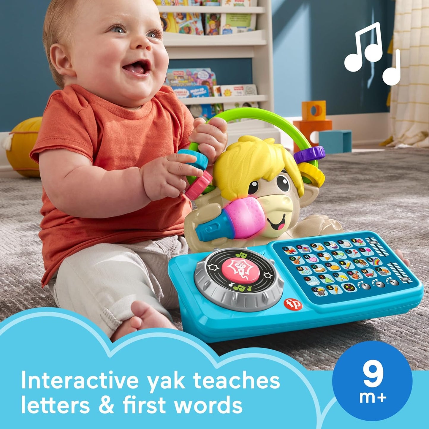 Fisher-Price Baby Learning Toy Link Squad a to Z Yak with Interactive Music & Lights for Ages 9+ Months, Compatible Only with Link Squad Items