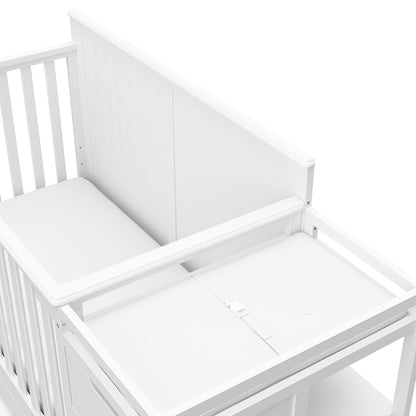 Graco Hadley 5-In-1 Convertible Crib and Changer with Drawer (White) – GREENGUARD Gold Certified, Crib and Changing -Table Combo with Drawer, Includes Baby Changing Pad, Converts to Full-Size Bed