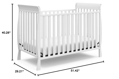 Storkcraft Maxwell Convertible Crib (White) – GREENGUARD Gold Certified, Converts to Toddler Bed and Daybed, Fits Standard Full-Size Crib Mattress, Classic Crib with Traditional Sleigh Design